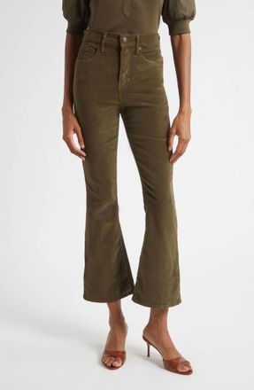 Veronica Beard Carson High Waist Ankle Flare Leg Pants In Cypress