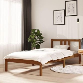vidaXL Giroletto senza Materasso Ambra Legno Massello Pino 90x200 cm - Vidaxl