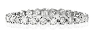 The Diamond Store Diamond Tennis Bracelet 7.37ct 18K White Gold