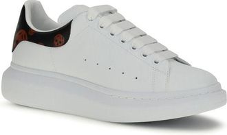 Alexander McQueen Mens White Calf Leather Bos Taurus Low Top Sneakers