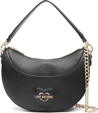 Love Moschino heart-patch shoulder bag - women - Polyurethane - OS - Black