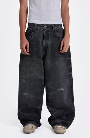 Jaded London Cinch Colossus XL Baggy Jeans in Black at Nordstrom, Size 30
