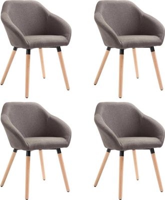 vidaXL Sillas De Comedor 4 Unidades Tela Taupe Vidaxl