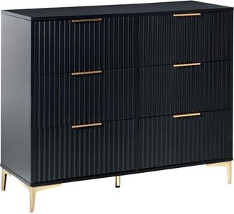 Beliani 6 Drawer Chest WALCOTT Black