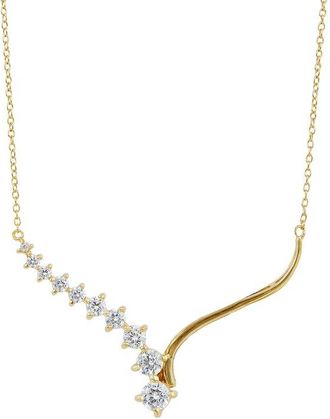 Savvy Cie Jewels Silver Cz Station Necklace