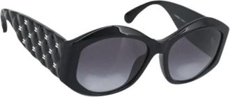 Chanel Pre-owned Vintage Zonnebrillen - Dames - Vintage Accessoires - Zwart - ONE Size - Vintage