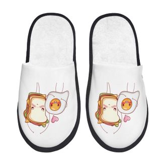 Generic Furry Slippers Love The Omelette And Sandwich Fluffy Slippers Casual Warm House Slipper For Bathroom Party Bedroom M