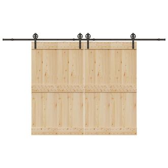 Berkfield Home Sliding Door Hardware Kit 366 cm Steel Black
