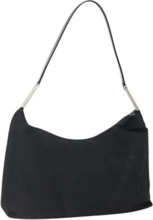 Prada Pre-owned Shoulder Bags, female, Black, Size: ONE SIZE Pre-owned Nylon Shoulder Bag