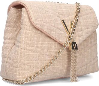 Valentino Tassen, Dames, Roze, ONE Size, Blauwe Canvas Flap Tas Schouder