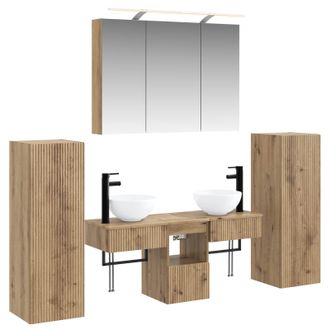 vidaXL Juego De Muebles De Ba&ntilde;o 6 Pcs Roble Artesanal Vidaxl
