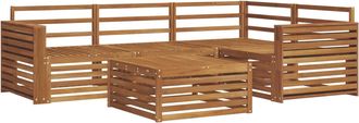 vidaXL Conjunto De Sof&aacute;s De Exterior 5 Uds. Natural Vidaxl