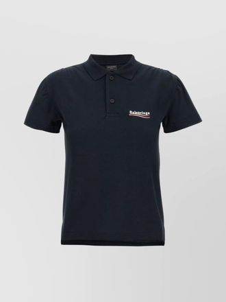Balenciaga cotton logo embroidery polo shirt