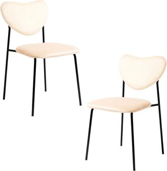 Regalos Miguel Regalos Miguel - Packs Sillas Comedor - Pack 2 Sillas Cora Black Terciopelo - Beige