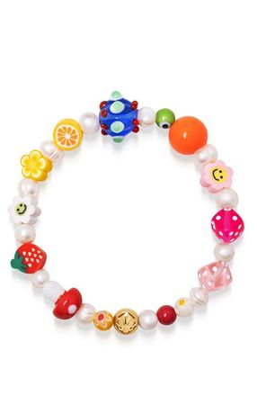 Nialaya Berry Pearl Bracelet in Multicolor at Nordstrom, Size 6.75