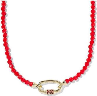 Kendra Scott Emery Beaded Strand Womens Necklace Womens Necklace Gold Red Glass, Brass/Gold-Plated