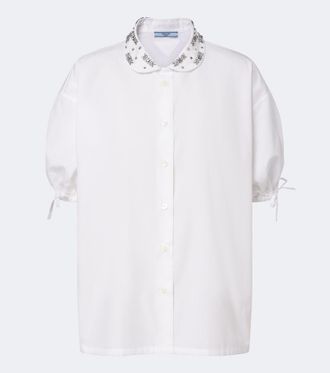 Prada Camisa de popel&iacute;n con cristales