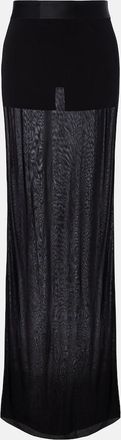 Gucci Semi-sheer cr&ecirc;pe maxi skirt
