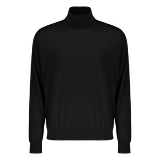 Paul & Shark Pullover met hoge hals - Heren - Coltruien - Zwart - M - Wol - Truien & Vesten