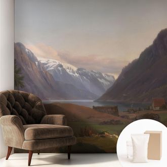 Tulup Carta Da Parati Non Tessuto - Con Colla Gratuita - Con Motivi Moderni - Design Elegante Per Pareti Panorama Montano 250x250 Cm
