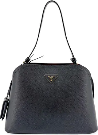 Prada Saffiano Cure Shoulder Bag Black
