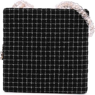 Chanel Pre-owned Womens Chain Tweed Shoulder Bag - Black Textile - One Size