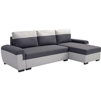 Vente-Unique Divano letto angolare reversibile in Tessuto Antracite e Grigio - GABY II