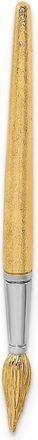 Diamond2Deal 14k Yellow Gold and White Rhodium 3-D Water Paint Brush Charm Pendant
