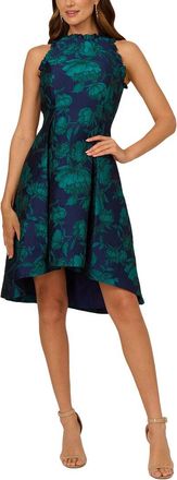 Adrianna Papell Printed Jacquard Midi Dress
