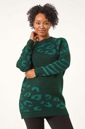 Roman Animal Print Longline Stretch Jumper
