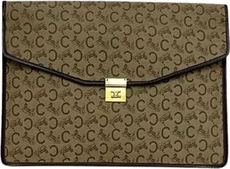 Celine Pre-owned Clutches, female, Beige, Size: ONE SIZE Pre-owned Canvas Clutch