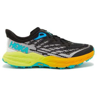 Hoka One One Hoka Speedgoat 5 Textile Synthetic Womens Low Top Trainers - Black Evening Primrose - Size:UK 7.5