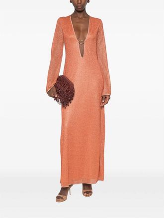 Os&eacute;ree Lurex Evening Dress - Orange