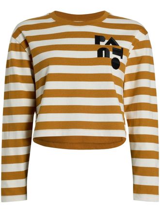 Patou Breton-stripe T-shirt - Brown