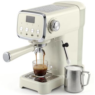 HOMCOM Homcom Macchina Caff&egrave; Espresso Semiautomatica Con Lancia Montalatte, Crema