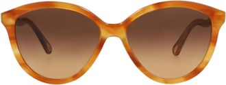 Chlo&eacute; Round-Frame Bio Acetate Sunglasses