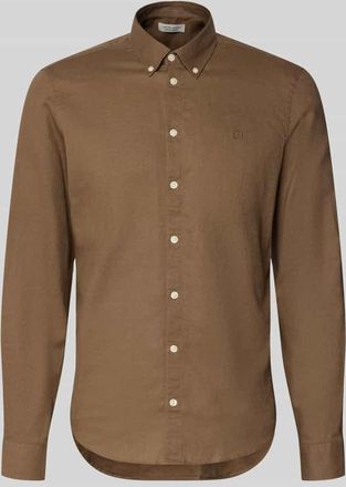 Casual Friday Casual Friday Slim Fit Freizeithemd mit Button-Down-Kragen Modell Anton in Mittelbraun, Gr&ouml;&szlig;e 3XL