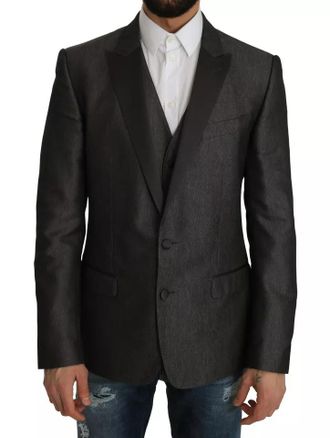 Dolce & Gabbana Gray MARTINI 2 Piece Vest Coat Mens Blazer