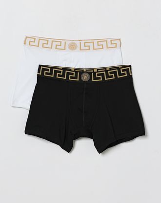 Versace Set 2 parigamba in cotone con logo Greca