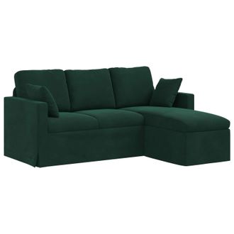vidaXL Sof&aacute; Verde Oscuro 178 X 134 X 80 Cm Terciopelo Vidaxl