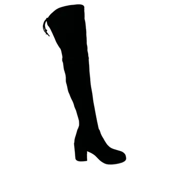 Stuart Weitzman Tieland Over-The-Knee Boots in Black Suede