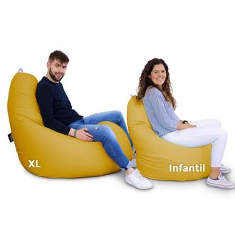 Happers Happers - Puff Pera Relax Polipiel Mostaza Xl