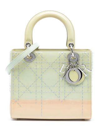 Dior Borsa a tracolla Lady Dior media con finitura lucida effetto sfumato e motivo Cannage 2015 - Verde