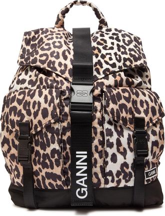Ganni Leopard-print Nylon Backpack - One Size