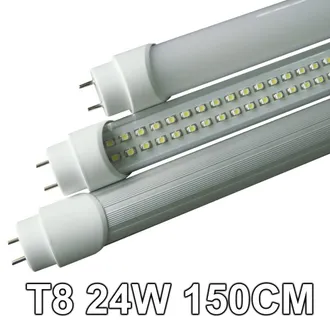 Trade Shop Trade Shop Traesio - Tubo Neon Led 24w 150 Cm Attacco T8 Smd Led Luce Bianca Fredda Calda Naturale - -bianco Caldo Copertura Opaca