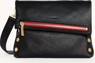 Hammitt Hammitt VIP Black Brushed Gold Red Zip Med