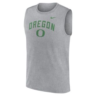 Nike Oregon Primetime Arch Legend Nike Mens Dri-FIT College Muscle Tank Top in Grey | 01B306GUON-G1M