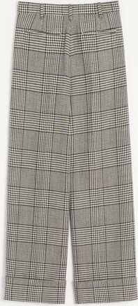 Valentino Pantaloni in Lana Motivo Pied De Poule Donna AVORIO/NERO 36