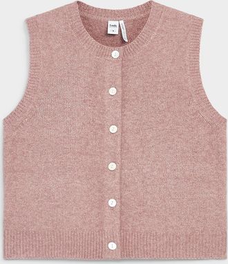 Twik Womens Iridescent buttons plush vest