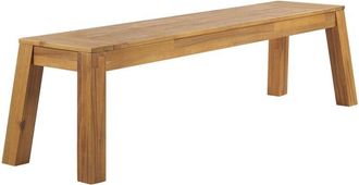 Beliani Beliani - Banco de comedor para jardín de 3 plazas de madera laminada de acacia asiento de madera clara rústico exterior interior Livorno